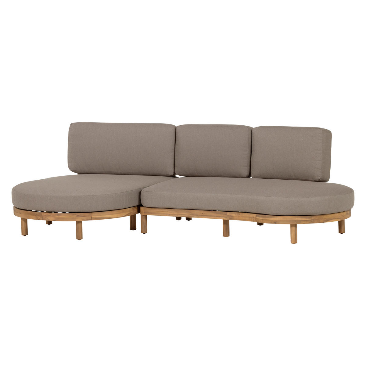 LOUNGEGARNITUR  100/300 cm  Akazie massiv  - Sandfarben, MODERN, Holz/Textil (100/300cm) - Livetastic