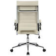 DREHSTUHL Chromfarben, Beige  - Chromfarben/Beige, KONVENTIONELL, Leder/Kunststoff (63,5/103/112.5/55,5cm) - Venda