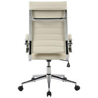 DREHSTUHL Chromfarben, Beige  - Chromfarben/Beige, KONVENTIONELL, Leder/Kunststoff (63,5/103/112.5/55,5cm) - Venda