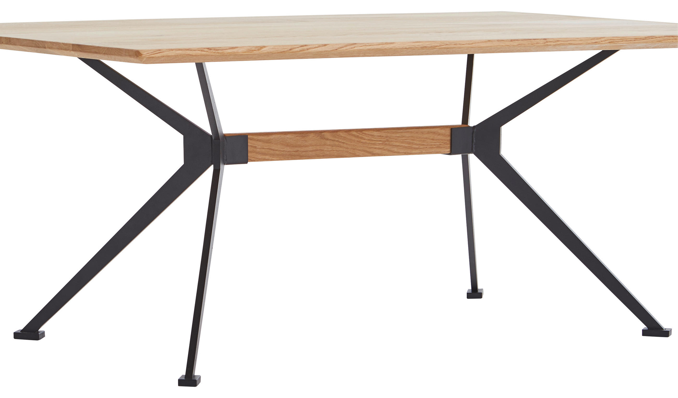 Thumbnail - Linea Natura Couchtisch, Schwarz, Eiche, Holz, Eiche, vollmassiv, rechteckig, X-Form, 70x44x110 cm, Wohnzimmer, Wohnzimm...