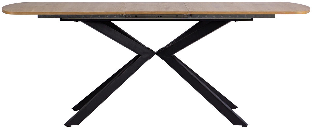 ESSTISCH Eiche Artisan rechteckig  ausziehbar  - Schwarz/Eiche Artisan, KONVENTIONELL, Holzwerkstoff/Metall (160-200/75/90cm) - MID.YOU