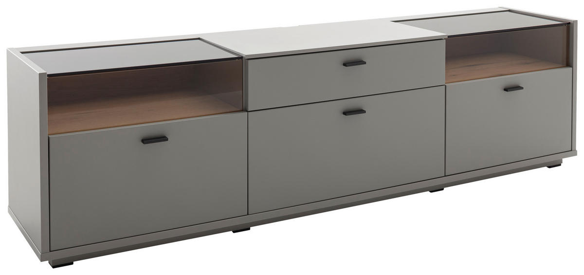 NISKA KOMODA   200/56/44 cm   siva   - siva/antracit, Design, drvni materijal/metal (200/56/44cm) - Stylife