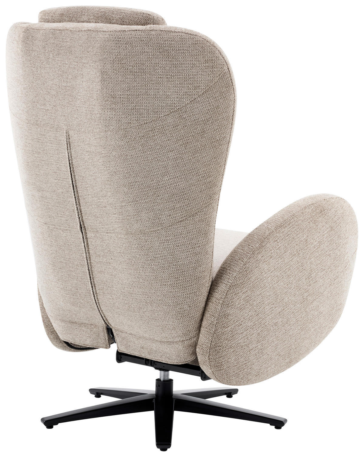 RELAXSESSEL Metall, Textil Schwarz, Taupe  - Taupe/Schwarz, Konventionell, Textil/Metall (77/109/89cm) - Stylife