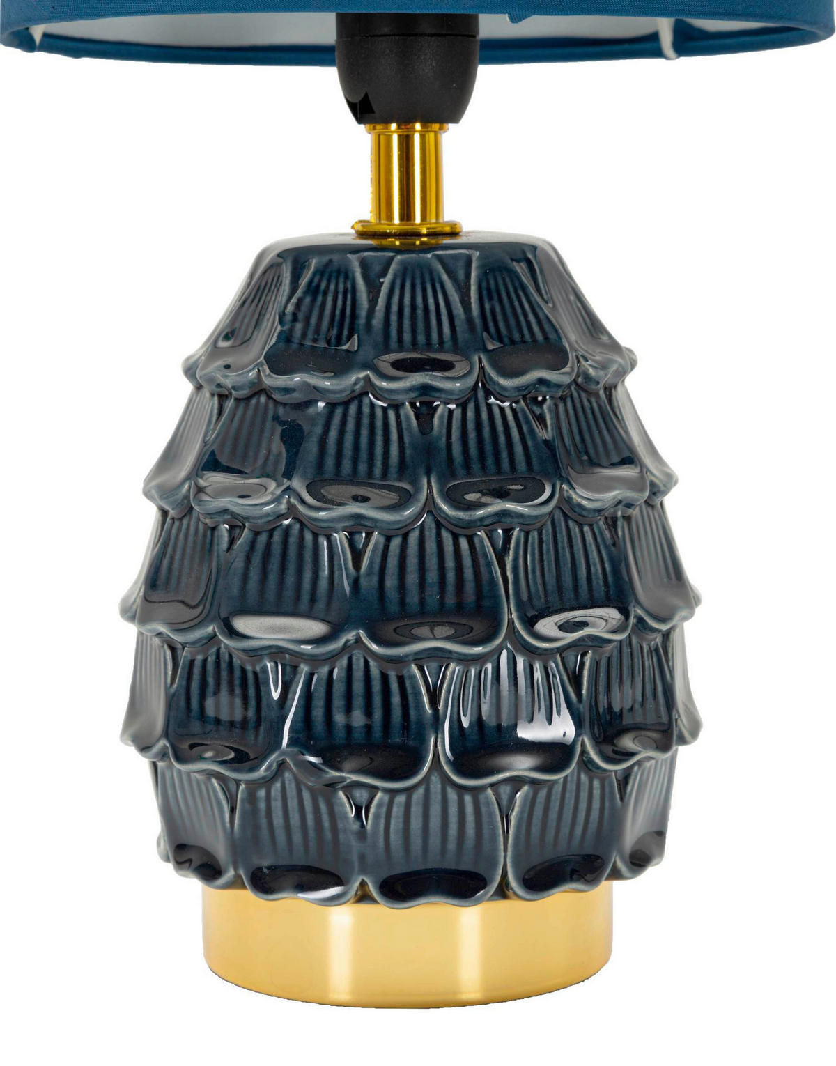 TISCHLEUCHTE   - Blau, Basics, Keramik/Textil (15/30.5/15cm)