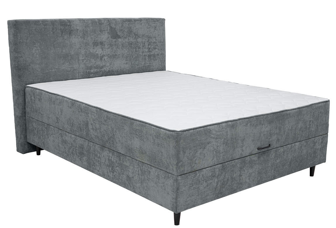 BOXSPRING KREVET 160/200 cm     siva  - siva/crna, Moderno, drvo/tekstil (160/200cm) - Hom`in