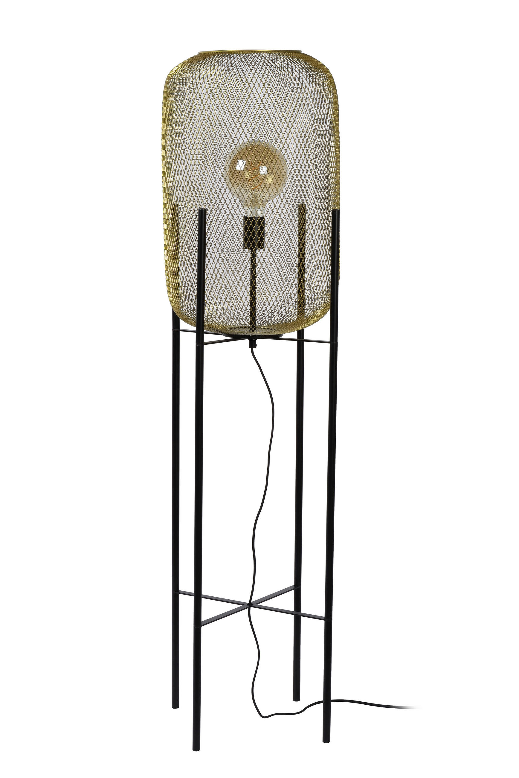 Lucide Stehleuchte Mesh Schwarz 135 cm