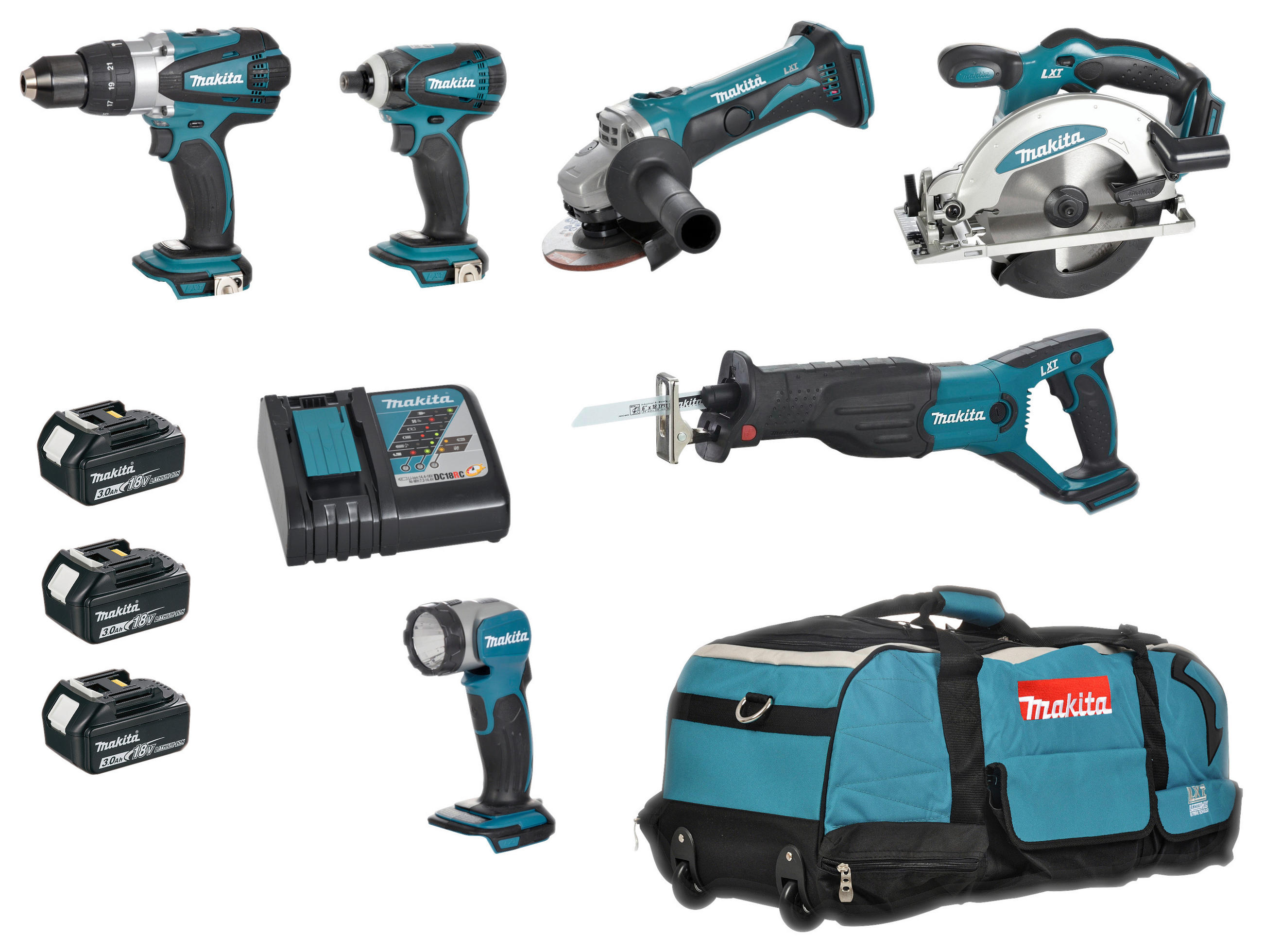 AKKU-SPEZIALSET DLX6011 - Türkis/Schwarz, KONVENTIONELL, Kunststoff/Metall (22,5/7,9/25,9cm) - Makita