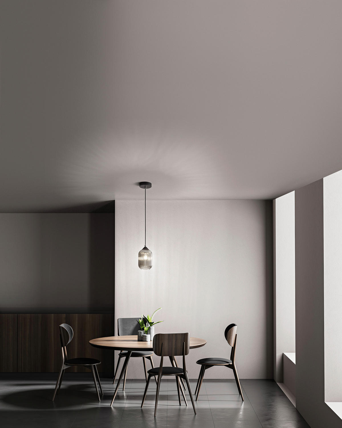 PENDELLEUCHTE Aston 14/200 cm   - Schwarz/Grau, Design, Glas/Metall (14/200cm) - Fabas Luce