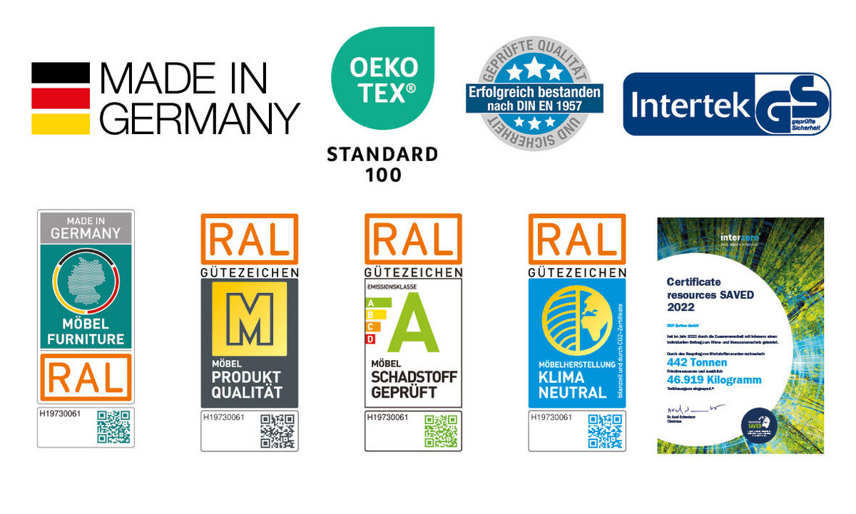 POLSTERBETT gepolstertes Kopfteil, Lattenroste, Matratzen Braun 100/200 cm  - Schwarz/Braun, Basics, Holzwerkstoff/Textil (100/200cm) - RUF Betten