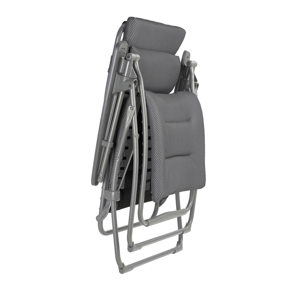 GARTEN-RELAXSESSEL Stahl  - Titanfarben/Hellgrau, Basics, Kunststoff/Textil (71/115/88cm) - Lafuma Mobilier