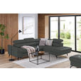 ECKSOFA in Echtleder Grau  - Schwarz/Grau, Design, Leder/Metall (270/220cm) - Novel