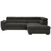 ECKSOFA Anthrazit Lederlook  - Anthrazit/Schwarz, MODERN, Kunststoff/Textil (263/230cm) - Hom`in