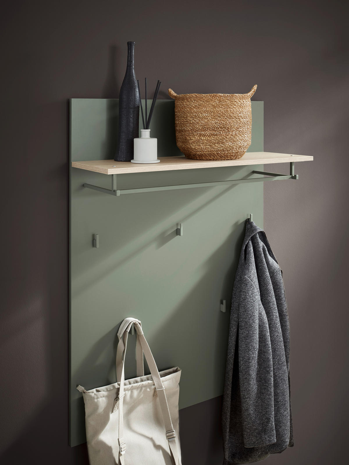 GARDEROBENPANEEL  in 80/115/28 cm  - Grün, Design, Holzwerkstoff (80/115/28cm) - Voleo