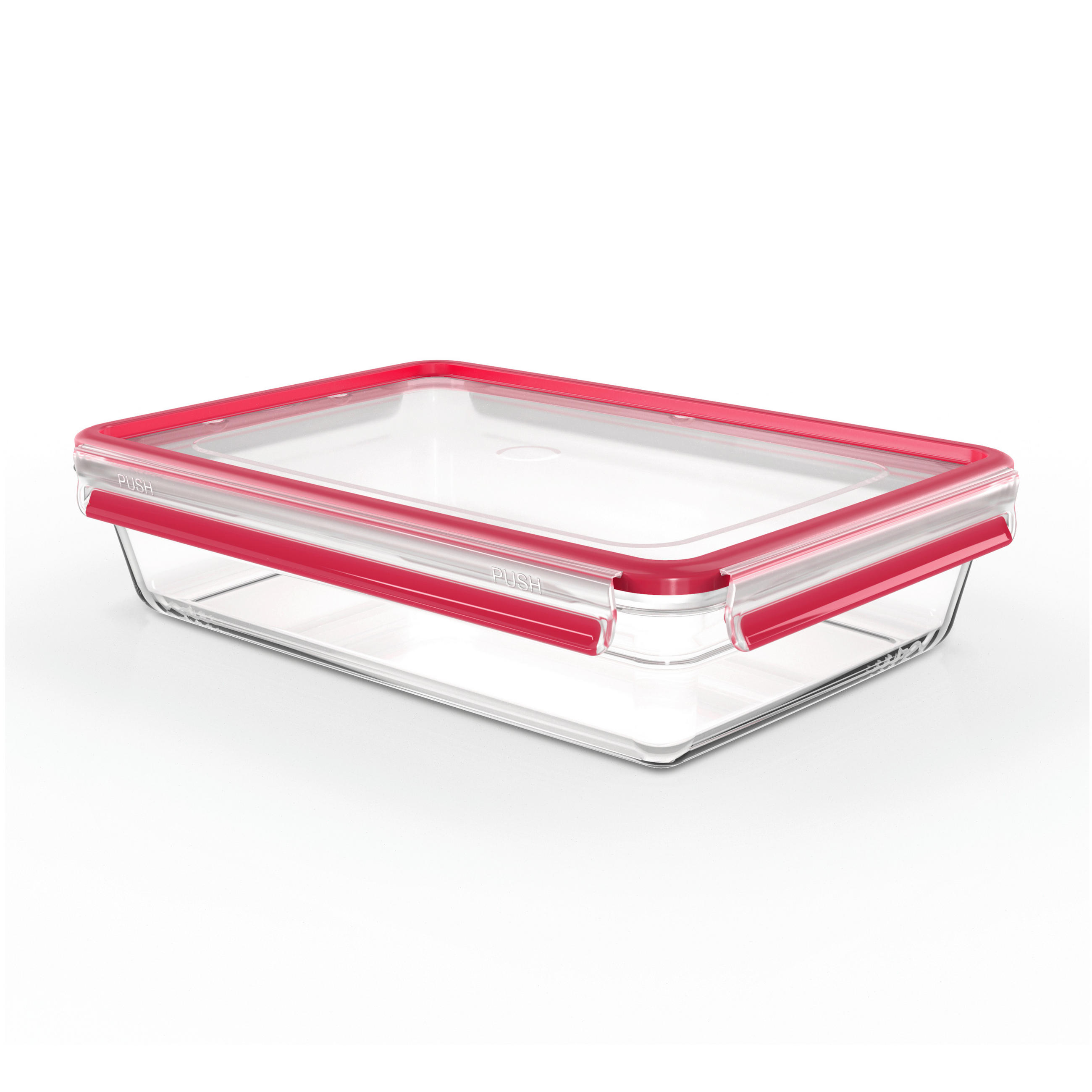 FRISCHHALTEDOSE CLIP & CLOSE GLAS 3,0 L  - Rot, Basics, Glas/Kunststoff (32,8/22,8/8cm) - Emsa
