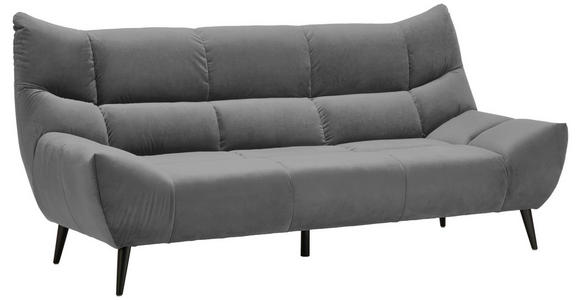 3-SITZER-SOFA Mikrofaser Grau  - Schwarz/Grau, Design, Textil/Metall (224/106/101cm) - Xora