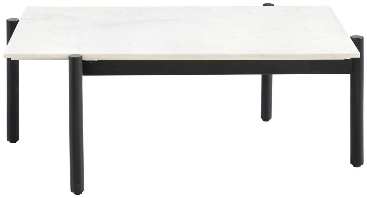 COUCHTISCH in Holz, Stein  - Weiss/Schwarz, Design, Holz/Stein (100/40/65cm) - Livetastic