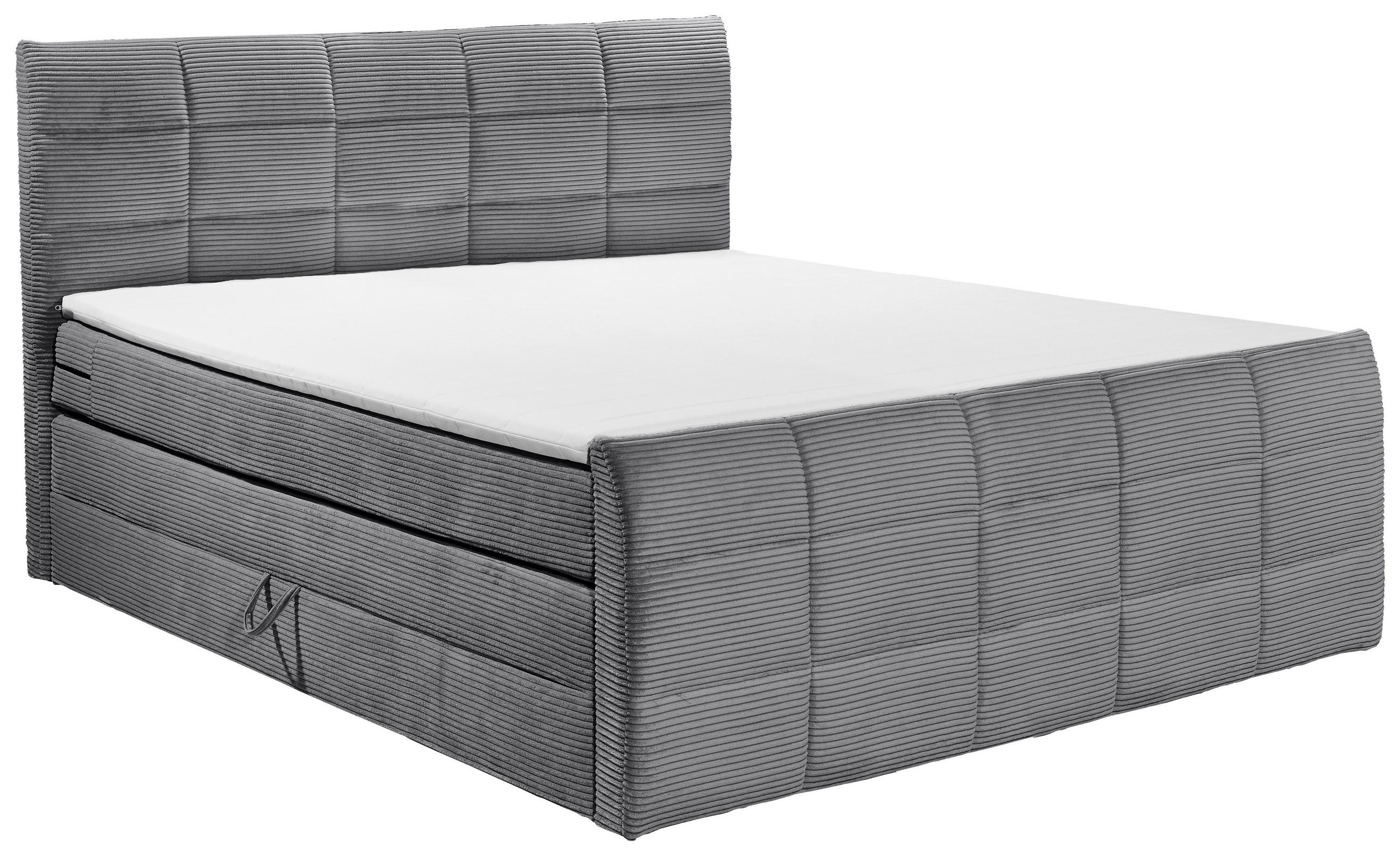 BOXSPRINGBETT 180/200 cm  in Dunkelgrau  - Dunkelgrau/Schwarz, MODERN, Holzwerkstoff/Kunststoff (180/200cm) - MID.YOU