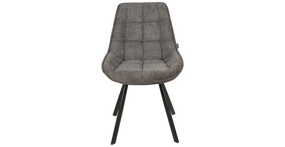 STUHL Webstoff Anthrazit, Schwarz - Anthrazit/Schwarz, Design, Textil/Metall (53/87/61cm) - Carryhome