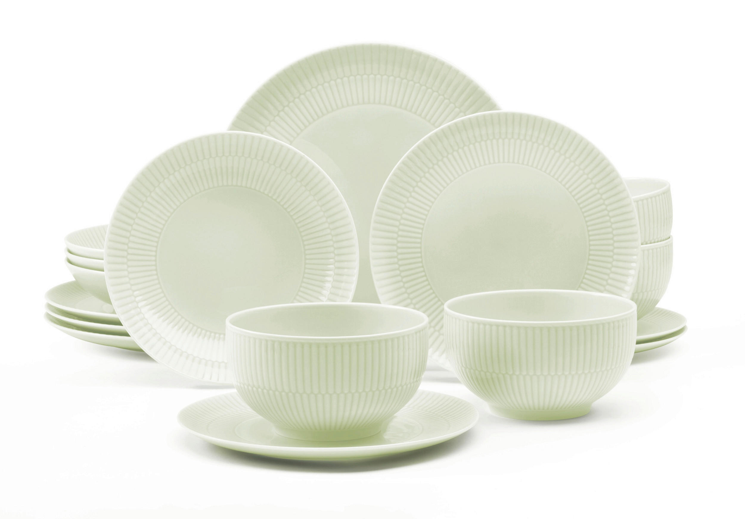 KOMBISERVICE Salbeigrün Amina 16-teilig 4 Personen  - Salbeigrün, KONVENTIONELL, Keramik (7,968kg) - Seltmann Weiden