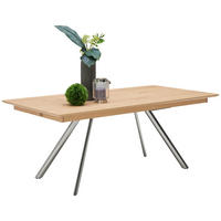 ESSTISCH 190/100/75 cm Echtholz  Holz, Metall in verschiedenen Größen erhältlich, in verschiedenen Holzarten erhältlich rechteckig Eichefarben, Edelstahlfarben  - Edelstahlfarben/Eichefarben, Design, Holz/Metall (190/100/75cm) - Venjakob