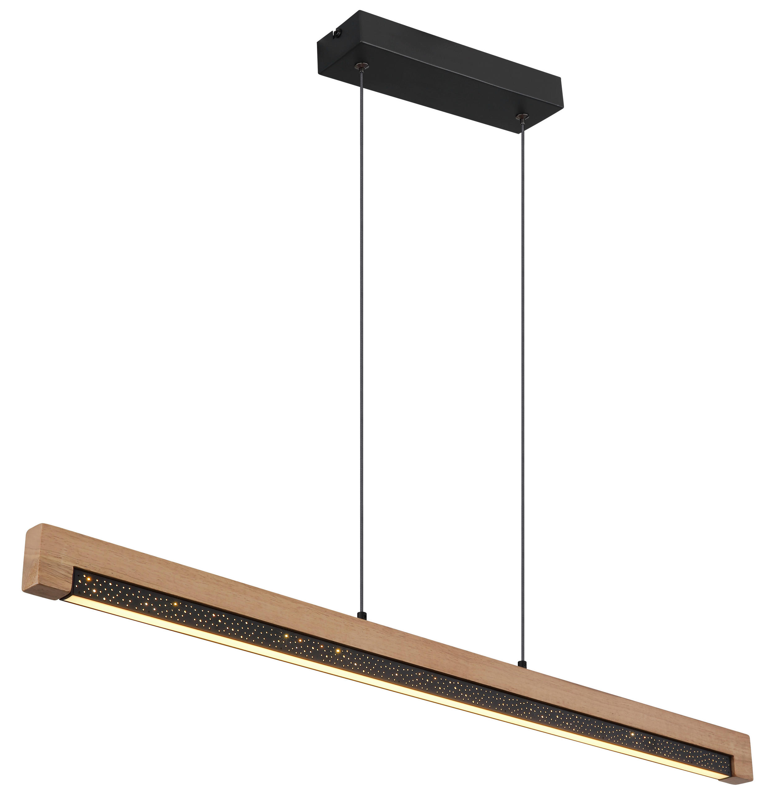 LED-HÄNGELEUCHTE 85/7/120 cm    - Weiss/Dunkelbraun, Natur, Kunststoff/Metall (85/7/120cm) - Globo