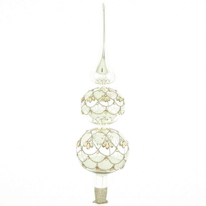 KARÁCSONYFACSÚCSDÍSZ - Pezsgő, Lifestyle, Üveg (33cm) - X-Mas