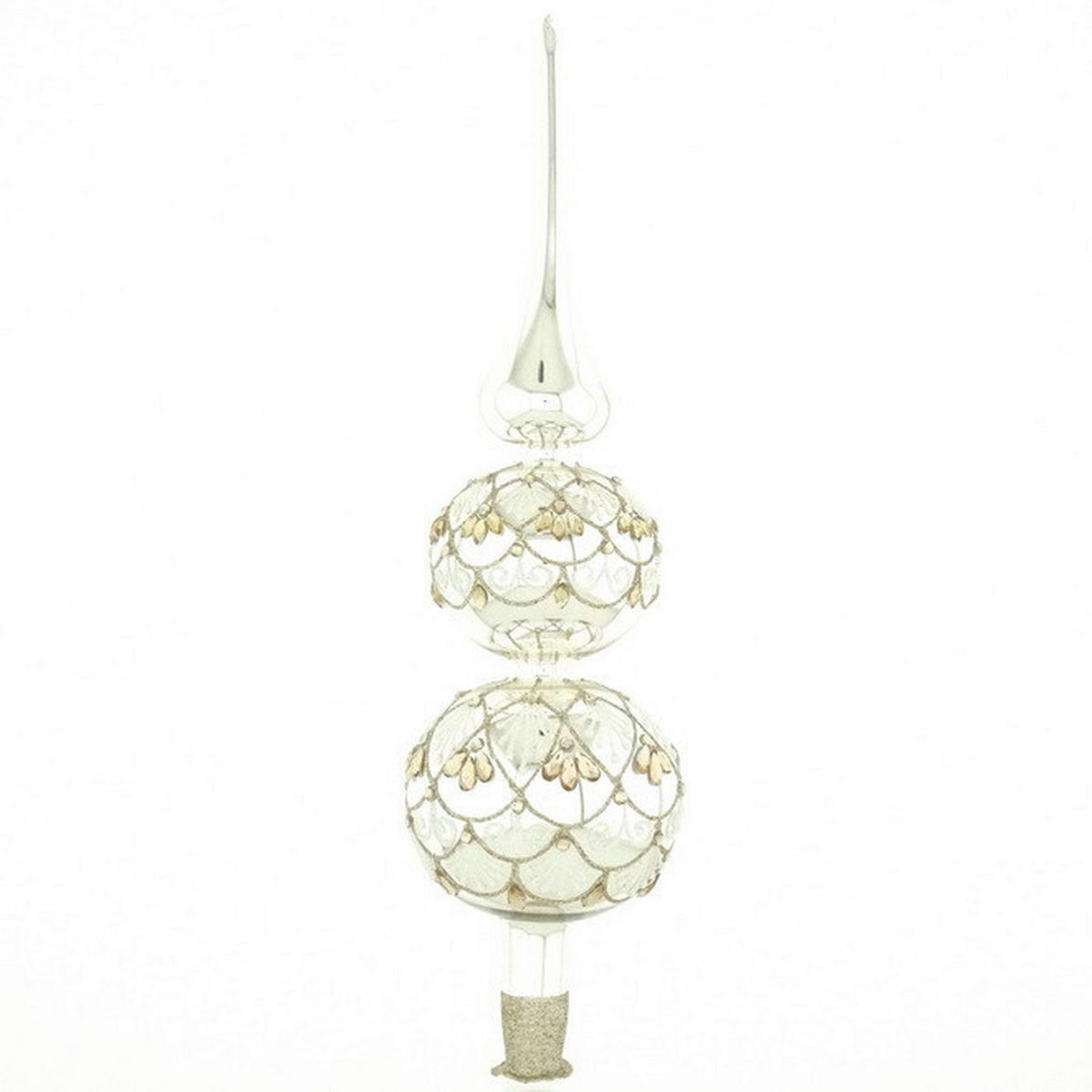 KARÁCSONYFACSÚCSDÍSZ - Pezsgő, Lifestyle, Üveg (33cm) - X-Mas