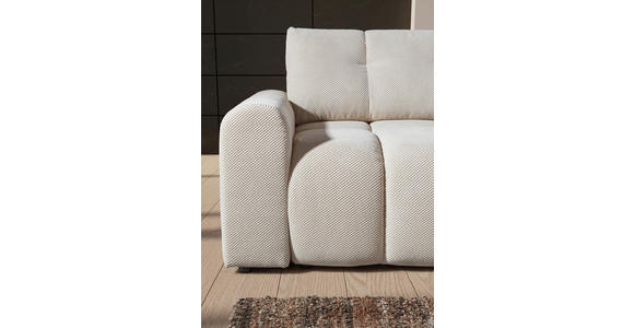 ECKSOFA in Flachgewebe Creme  - Creme/Schwarz, KONVENTIONELL, Kunststoff/Textil (256/157cm) - Carryhome