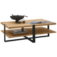 COUCHTISCH Holz, Metall 120/70/40 cm  - Eichefarben/Alufarben, Natur, Holz/Metall (120/70/40cm) - Valdera
