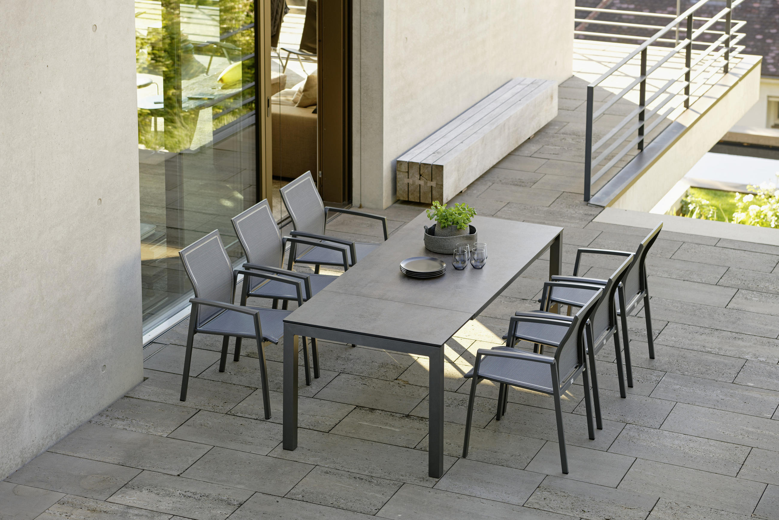 STAPELSESSEL Aluminium Anthrazit, Dunkelgrau  - Dunkelgrau/Anthrazit, Basics, Textil/Metall (58/90/61cm) - Stern