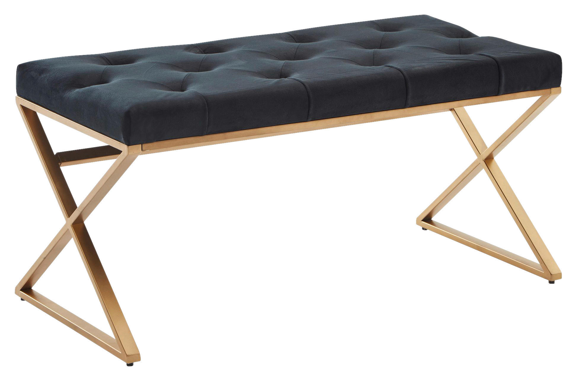 KLOP, tekstil črna  - zlate barve/črna, Design, kovina/tekstil (90/46/44cm) - MID.YOU