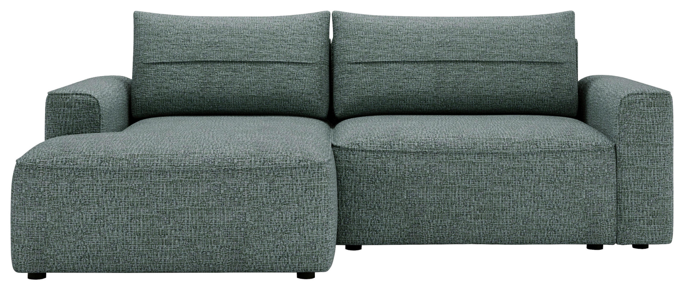 ECKSOFA in Chenille Grün  - Schwarz/Grün, Design, Kunststoff/Textil (144/233cm) - Livetastic