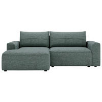 ECKSOFA in Chenille Grün  - Schwarz/Grün, Design, Kunststoff/Textil (144/233cm) - Livetastic