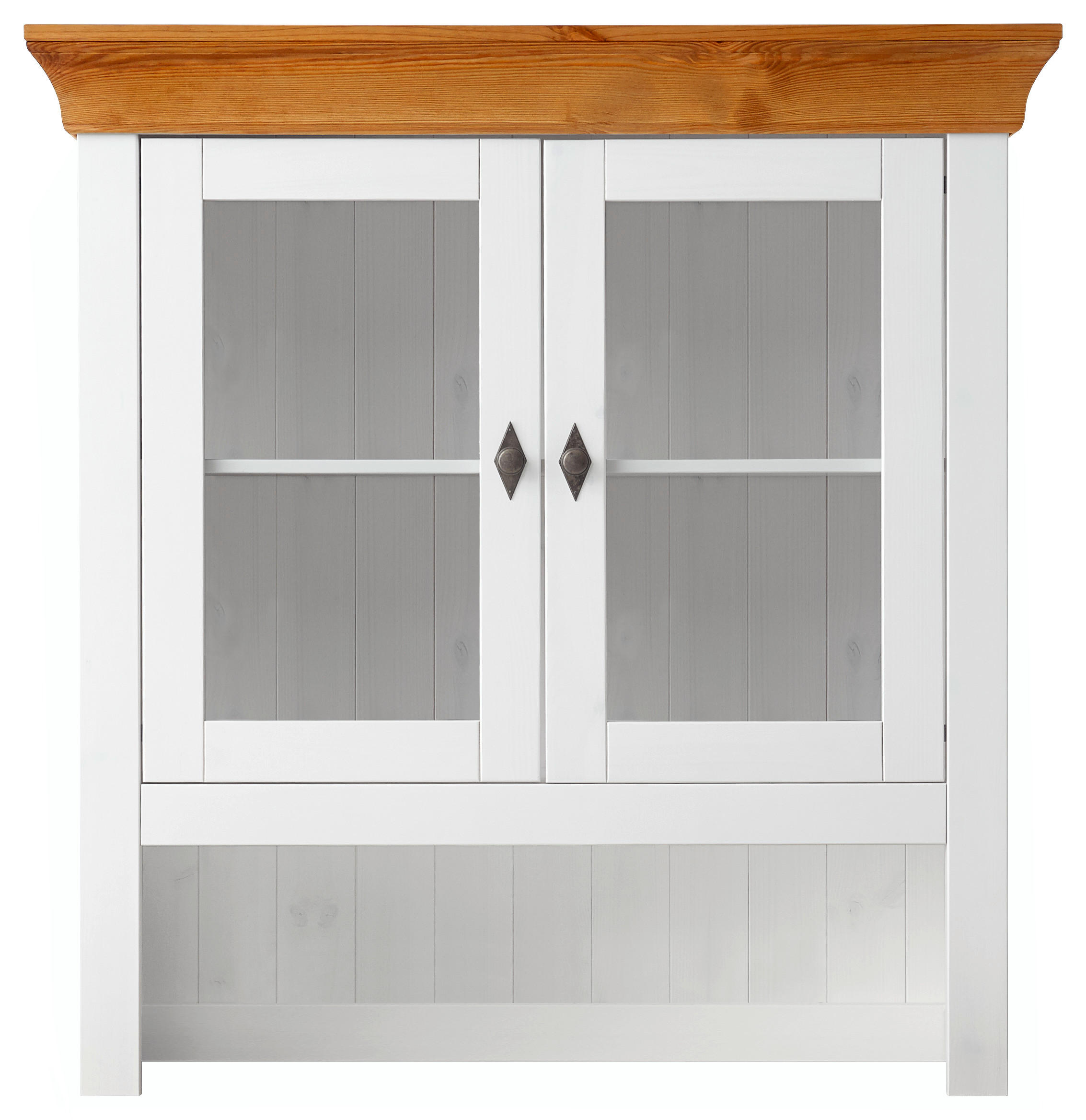 BUFFETAUFSATZ - Bernsteinfarben/Weiß, ROMANTIK / LANDHAUS, Glas/Holz (108/112/32cm) - Boxxx