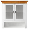 BUFFETAUFSATZ - Bernsteinfarben/Weiß, ROMANTIK / LANDHAUS, Glas/Holz (108/112/32cm) - Boxxx