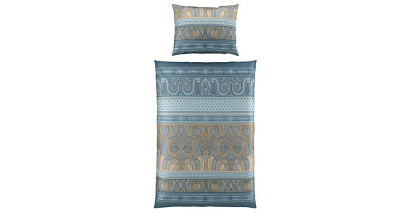 WENDEBETTWÄSCHE NATHANAEL Satin 140/200 cm - Blau, KONVENTIONELL, Textil (140/200cm) - Novel