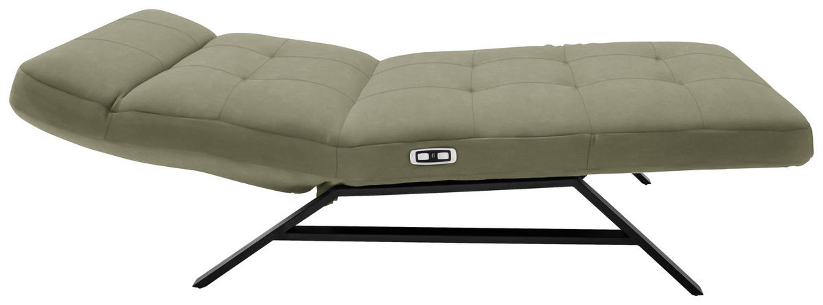 RELAXLIEGE in Mikrofaser Olivgrün  - Schwarz/Olivgrün, Design, Textil/Metall (120/54-113/158-198cm) - Pure Home Lifestyle