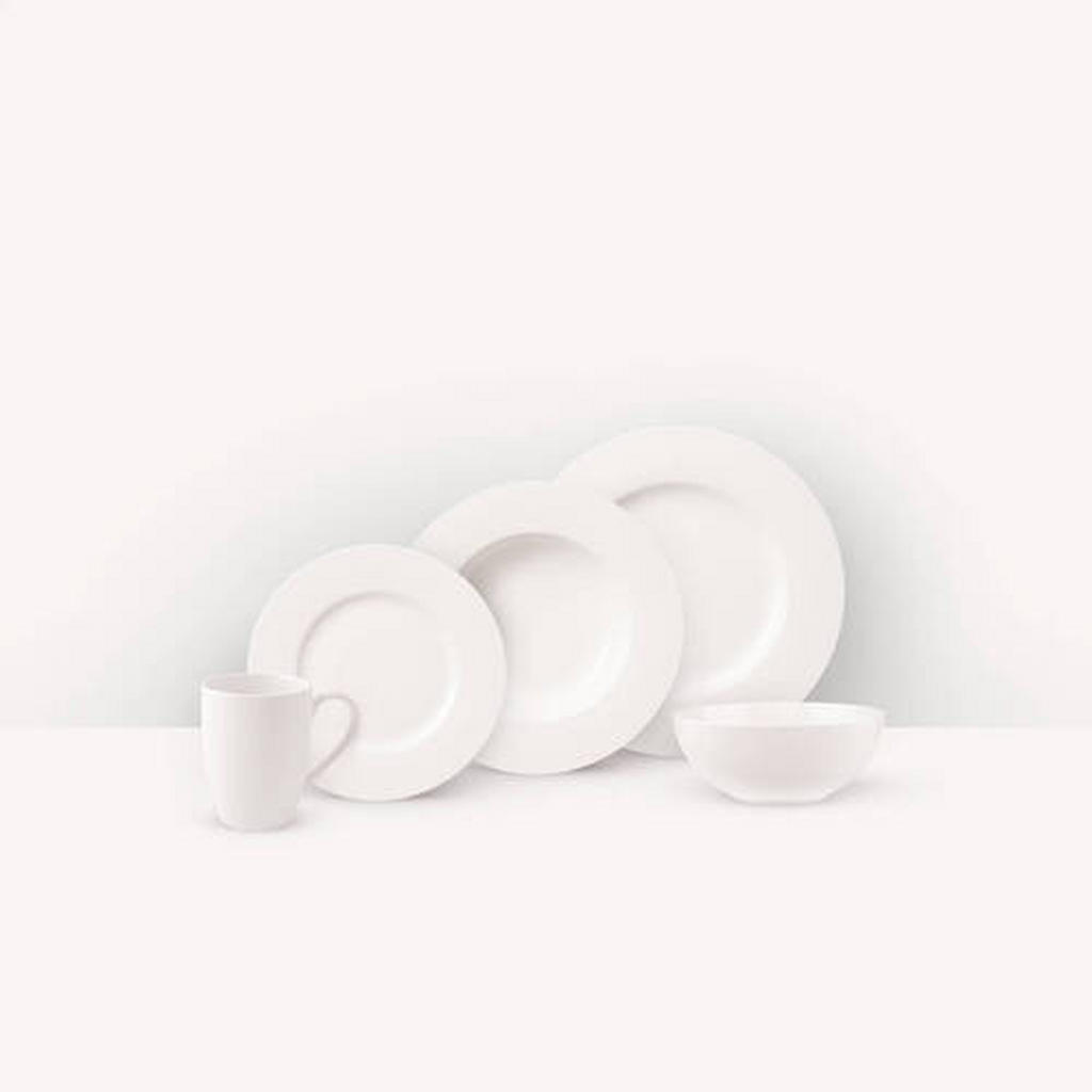 Thumbnail - Villeroy & Boch Kombiservice Basic White, Weiß, Keramik, 20-teilig, Uni, 300 ml,500 ml, Essen & Trinken, Geschirr, Gesch...