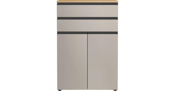 AKTENSCHRANK 80/120/40 cm - Eichefarben/Grau, MODERN, Holzwerkstoff (80/120/40cm) - Novel