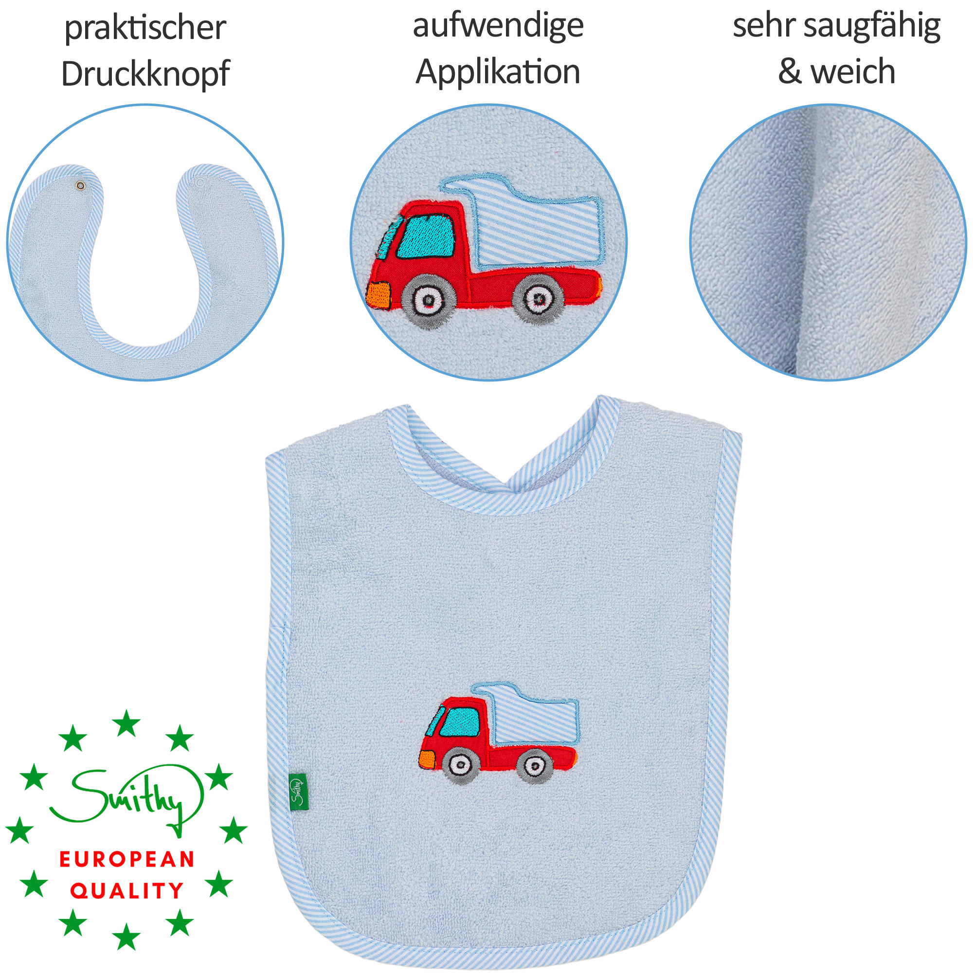 Thumbnail - Frottierset Auto, Hellblau, Textil, Auto, Oeko-Tex® Standard 100, Handmade in Europe, saugfähig, Aufhängeschlaufe, durch...