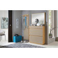 GARDEROBE 3-teilig  in 155/195/31 cm  - Sandfarben/Eichefarben, Basics, Glas/Holz (155/195/31cm) - Novel