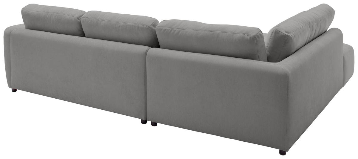ECKSOFA Chenille Grau  - Schwarz/Grau, Konventionell, Kunststoff/Textil (224/307cm) - Hom`in