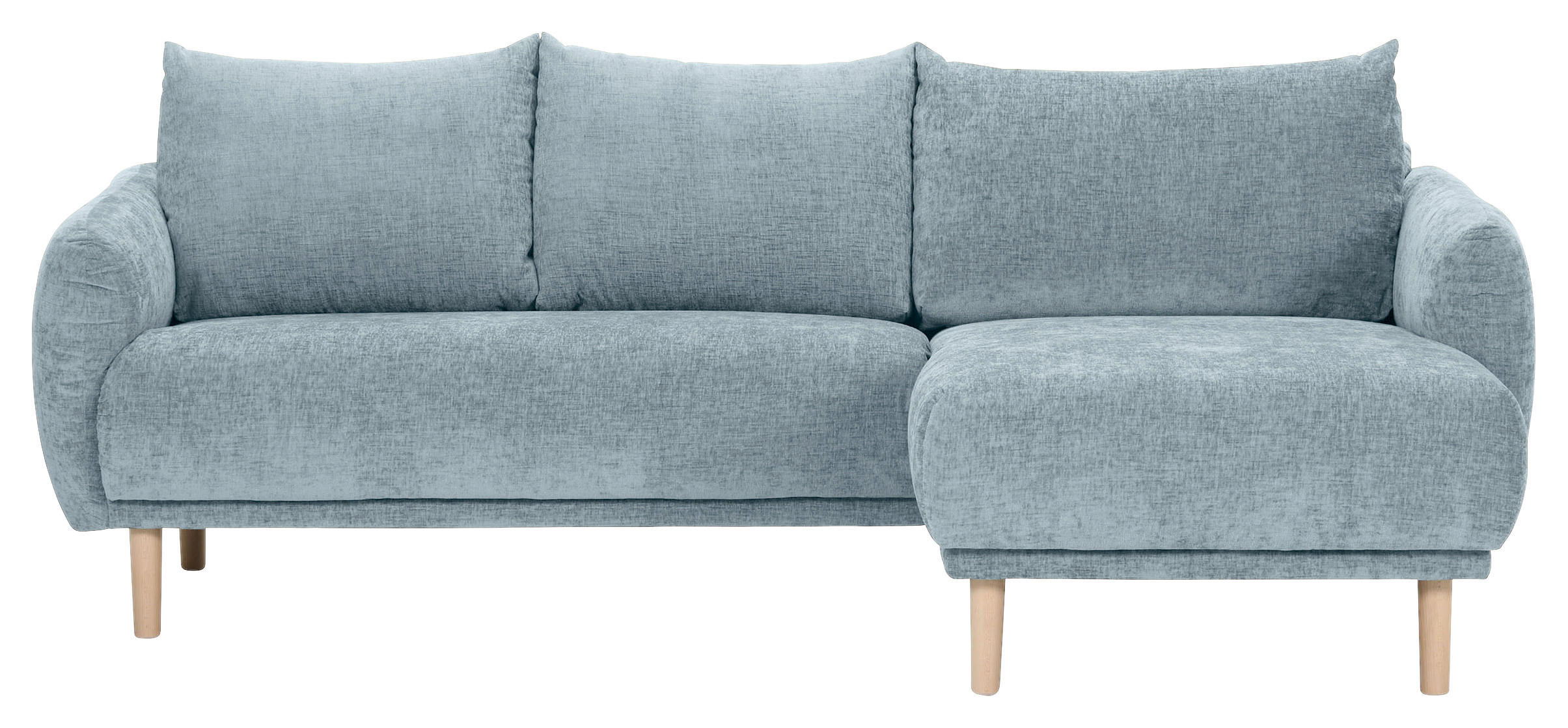 ECKSOFA Blau Flachgewebe  - Blau/Buchefarben, KONVENTIONELL, Holz/Textil (230/144cm) - Carryhome