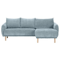 ECKSOFA Blau Flachgewebe  - Blau/Buchefarben, KONVENTIONELL, Holz/Textil (230/144cm) - Carryhome