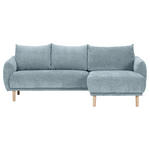 ECKSOFA Blau Flachgewebe  - Blau/Buchefarben, KONVENTIONELL, Holz/Textil (230/144cm) - Carryhome