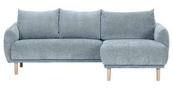 ECKSOFA Blau Flachgewebe - Blau/Buchefarben, KONVENTIONELL, Holz/Textil (230/144cm) - Carryhome