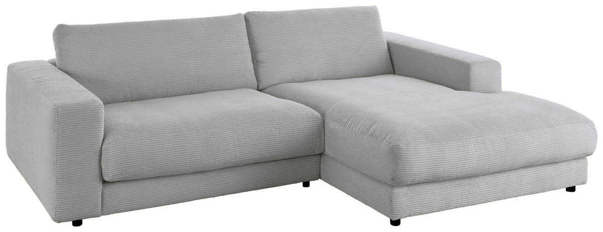 ECKSOFA in Cord Grau  - Schwarz/Grau, Design, Kunststoff/Textil (270/190cm) - Lomoco