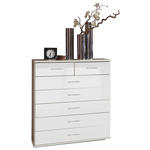KOMMODE , 91/103/40 cm, 7 Schublade(n)  - Chromfarben/Weiß, Design, Holzwerkstoff/Kunststoff (91/103/40cm) - Xora