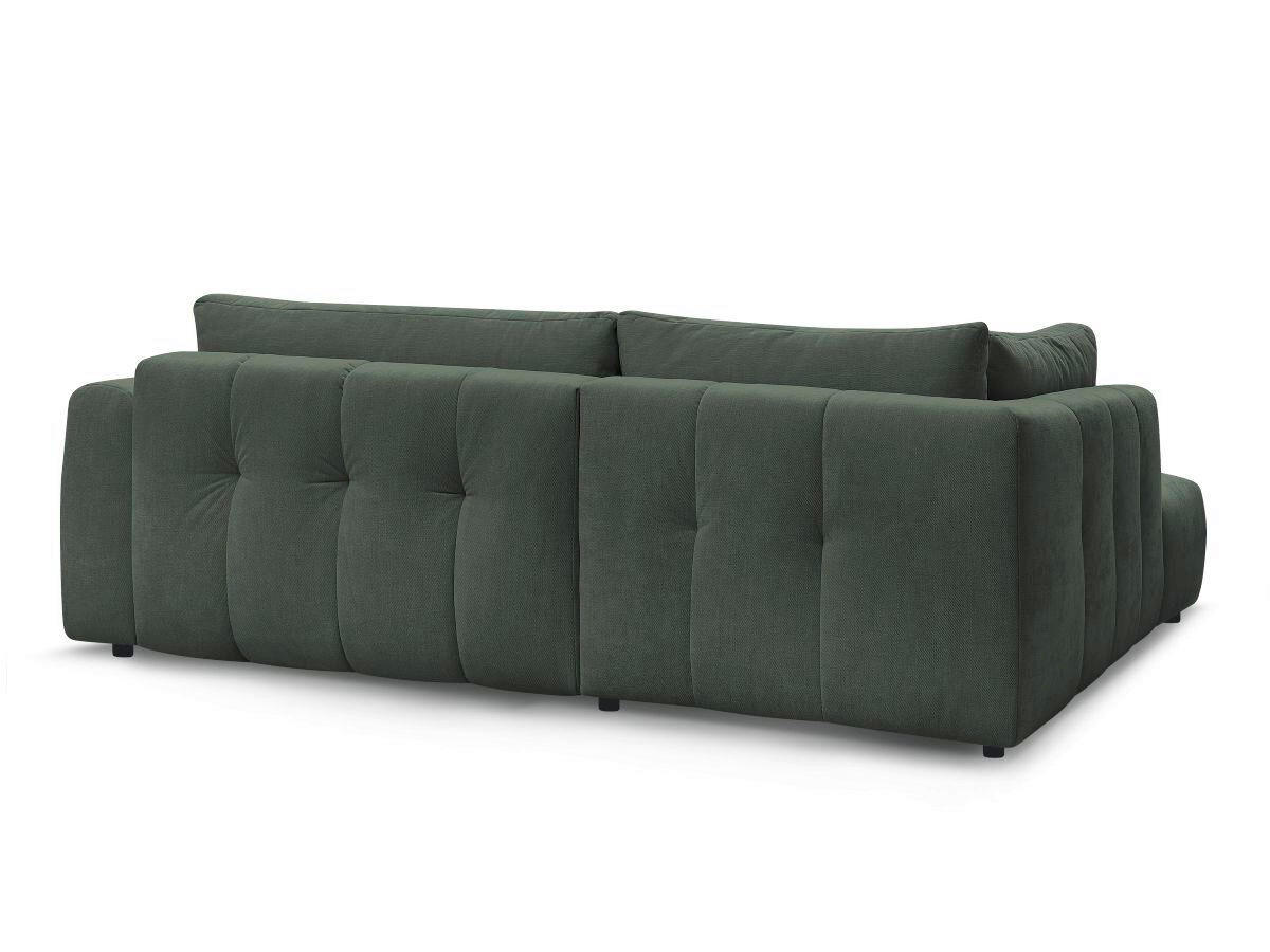 ECKSCHLAFSOFA FUJI Leinenoptik Grün  inkl.  - Schwarz/Grün, MODERN, Kunststoff/Textil (204/282cm)