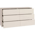 KOMMODE , 155/83/42 cm, 6 Schublade(n)  - Sandfarben/Silberfarben, Trend, Holzwerkstoff/Kunststoff (155/83/42cm) - Carryhome
